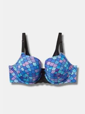 Torrid Plus Size Mermaid Print Underwire Bra in Blue Purple 42DD